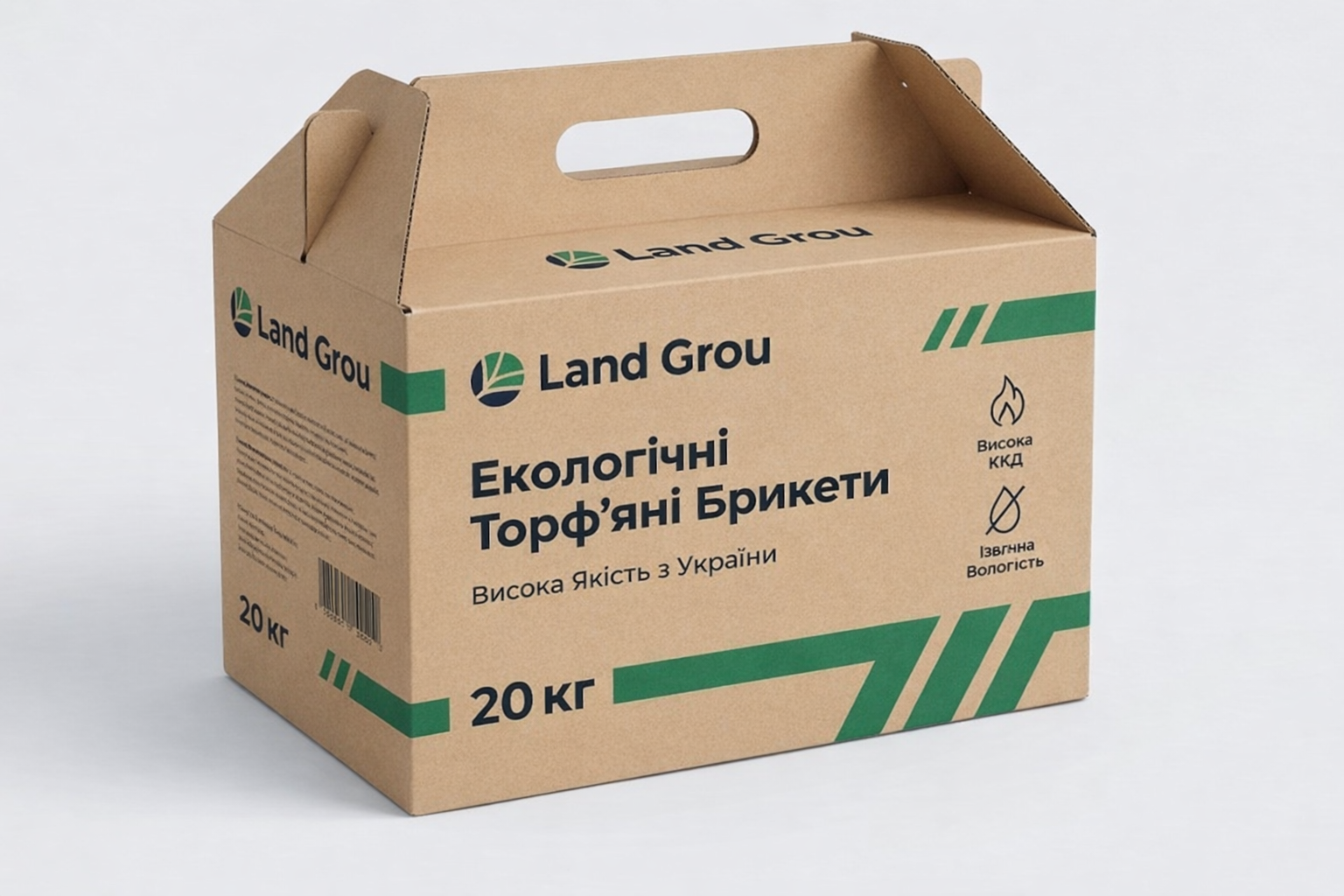 Торфобрикет в коробці (20 кг)