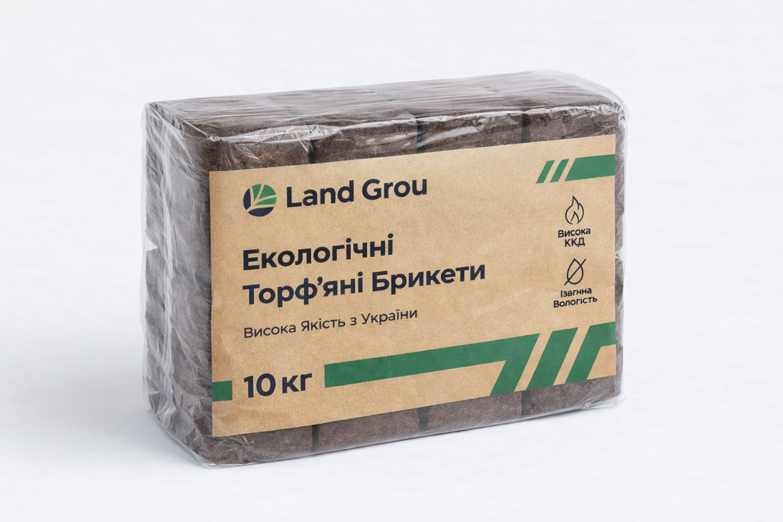 Торфобрикет в плівці (10кг)